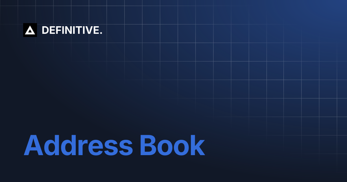 Address Book | DEFINITIVE.
